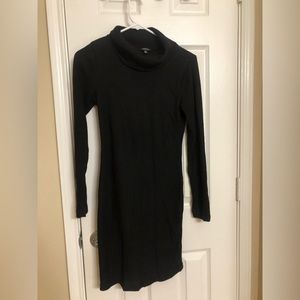 Black bodycon turtleneck dress
